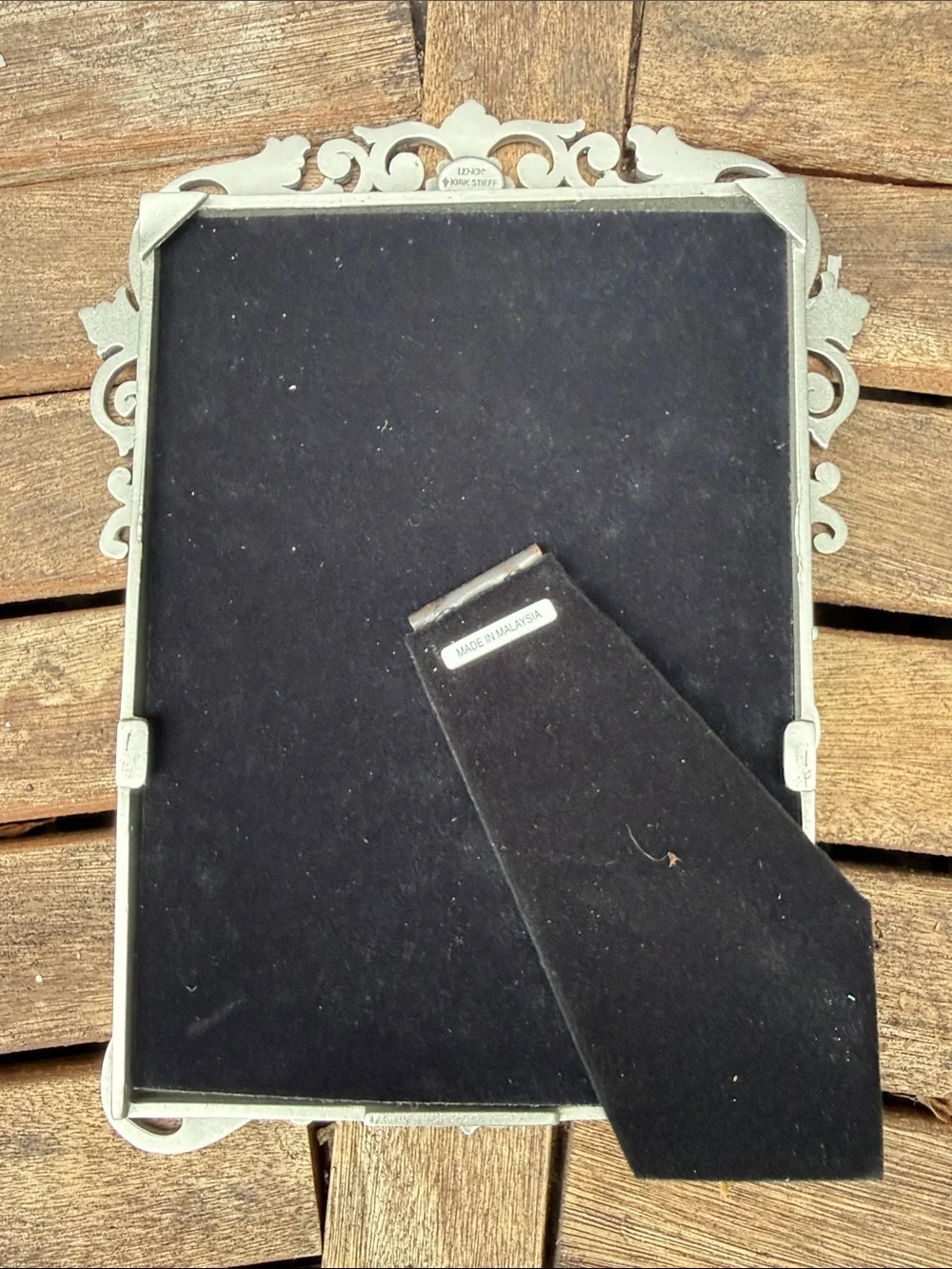 Lenox Kirk Stieff Pewter Ornate Victorian Scroll Picture Frame 5”x7”